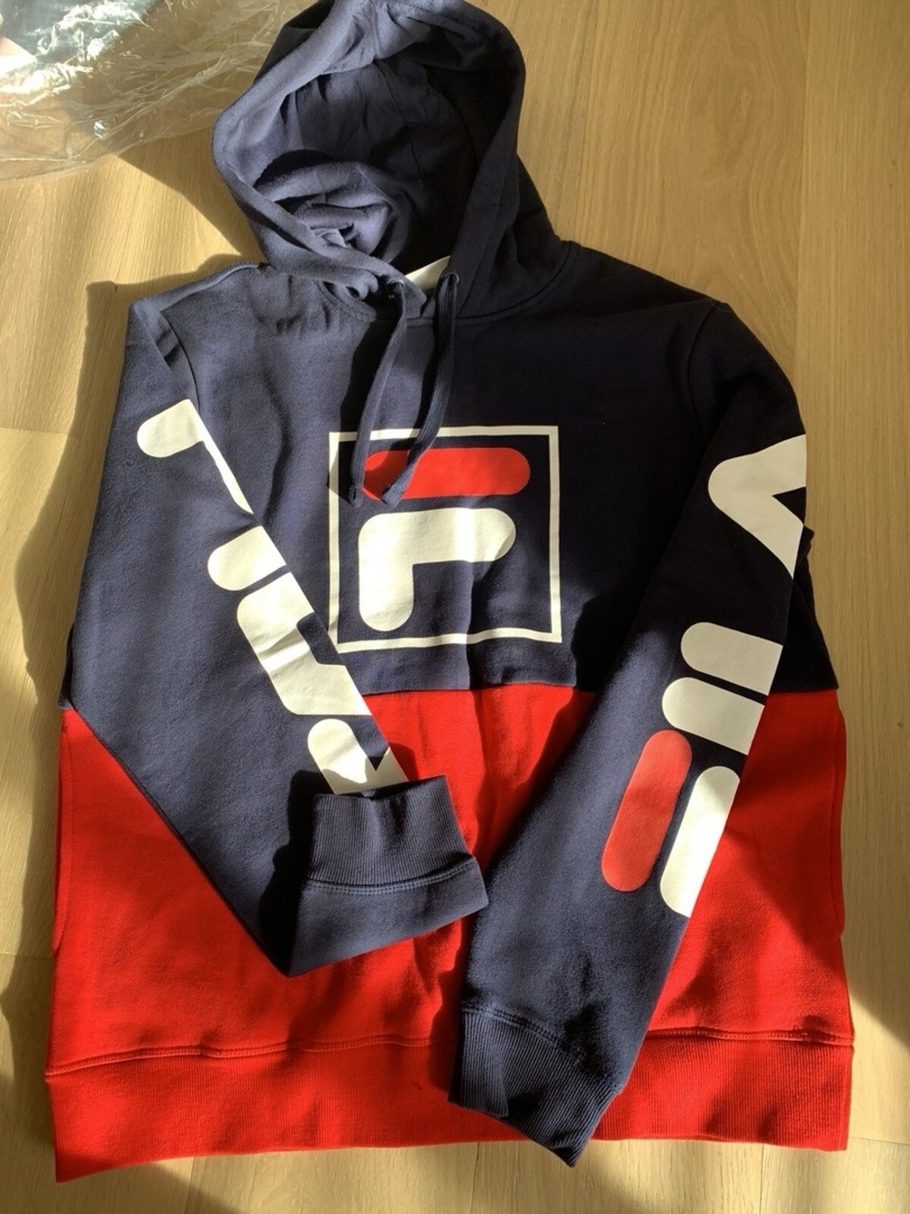 Fila Men's Marzio Pullover Hoodie Sweatshirt Navy/Chinese Red